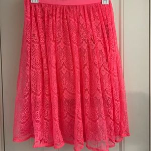 Forever 21 hot pink lace skirt